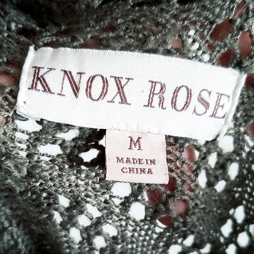 KNOX ROSE Olive Green Knit Cardigan, Long - Picture 4 of 4